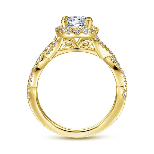Marissa - 14K Yellow Gold Oval Halo Diamond Engagement Ring - 0.39 ct - Shot 2