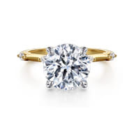 Marline - 14K White -Yellow Gold Round Diamond Engagement Ring