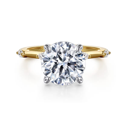Marline - 14K White -Yellow Gold Round Diamond Engagement Ring