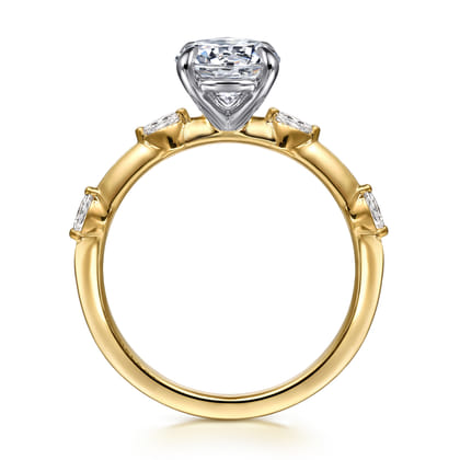 Marline - 14K White -Yellow Gold Round Diamond Engagement Ring