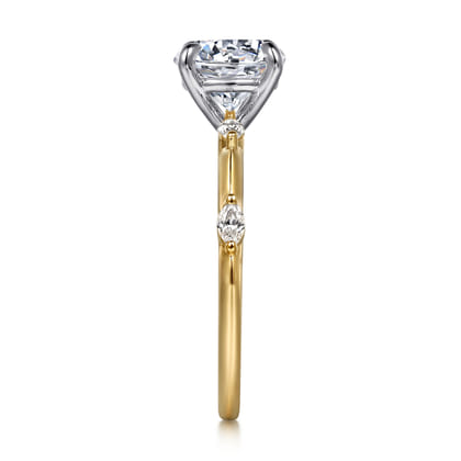 Marline - 14K White -Yellow Gold Round Diamond Engagement Ring