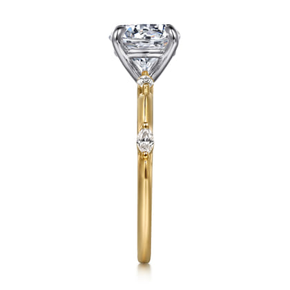 Marline - 14K White -Yellow Gold Round Diamond Engagement Ring