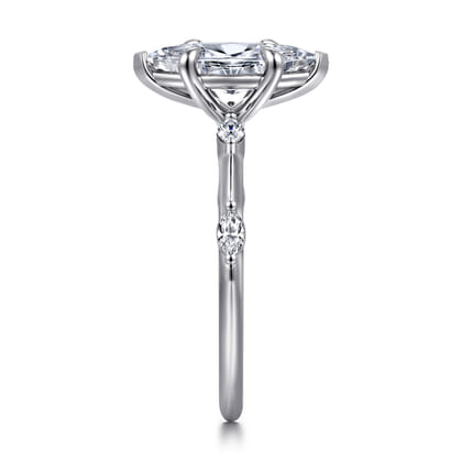 Marline - 14K White Gold Gold Marquise Shape Diamond Engagement Ring