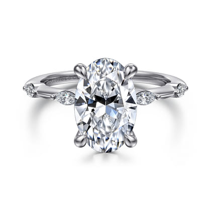 Marline - 14K White Gold Oval Diamond Engagement Ring