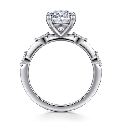 Marline - 14K White Gold Oval Diamond Engagement Ring