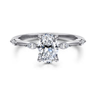 Marline - 14K White Gold Oval Diamond Engagement Ring