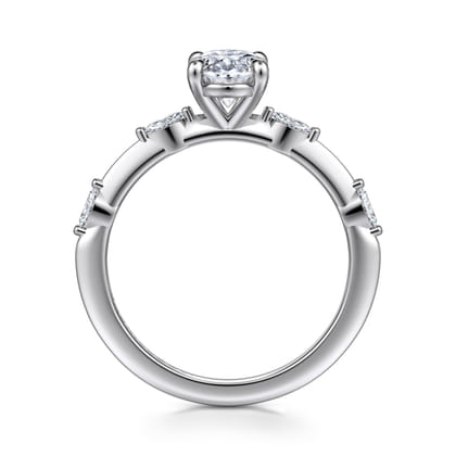 Marline - 14K White Gold Oval Diamond Engagement Ring