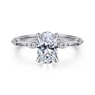 Marline - 14K White Gold Oval Diamond Engagement Ring