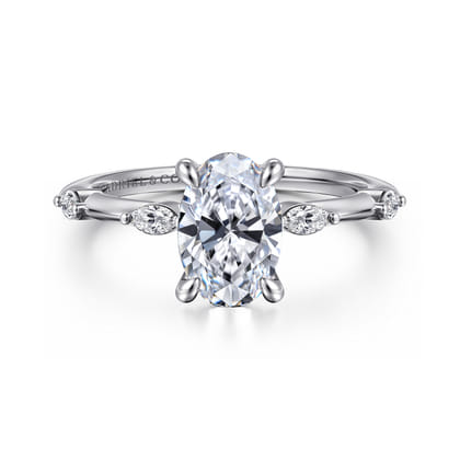 Marline - 14K White Gold Oval Diamond Engagement Ring