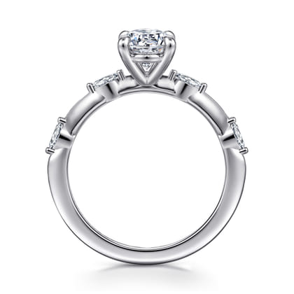 Marline - 14K White Gold Oval Diamond Engagement Ring
