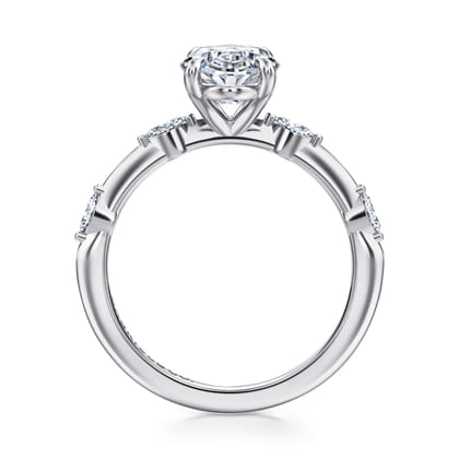Marline - 14K White Gold Oval Diamond Engagement Ring