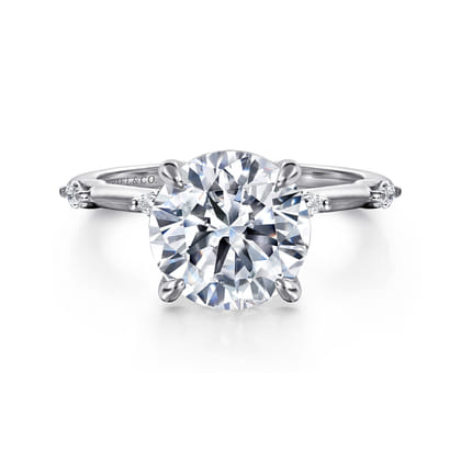 Marline - 14K White Gold Round Diamond Engagement Ring