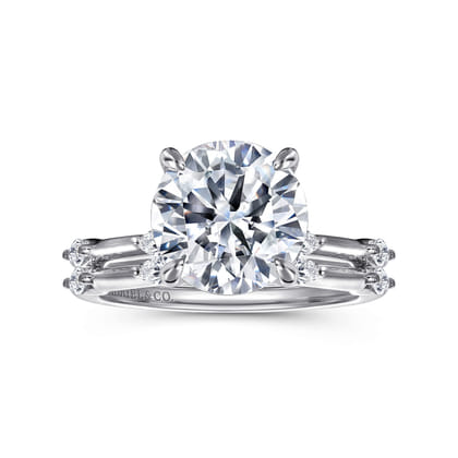 Marline - 14K White Gold Round Diamond Engagement Ring