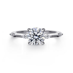 14K White Gold Round Diamond Engagement Ring