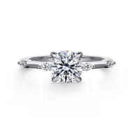 Marline - 14K White Gold Round Diamond Engagement Ring