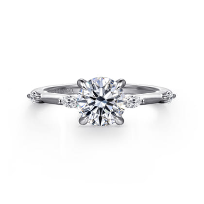 Marline - 14K White Gold Round Diamond Engagement Ring