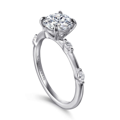 Marline - 14K White Gold Round Diamond Engagement Ring