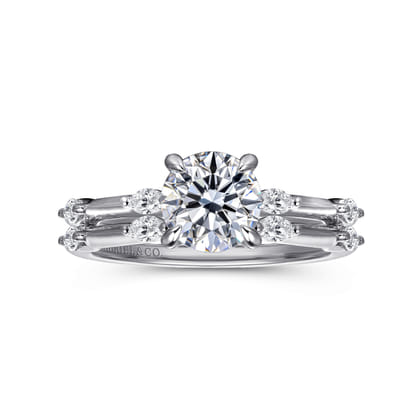 Marline - 14K White Gold Round Diamond Engagement Ring