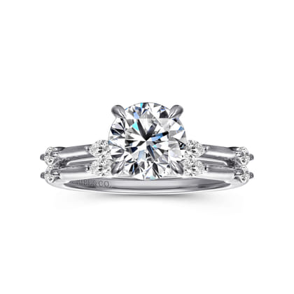 Marline - 14K White Gold Round Diamond Engagement Ring