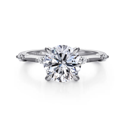 Marline - 14K White Gold Round Diamond Engagement Ring