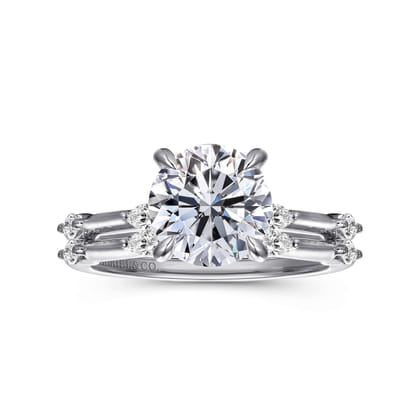Marline - 14K White Gold Round Diamond Engagement Ring