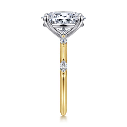 Marline - 14K White-Yellow Gold Oval Diamond Engagement Ring