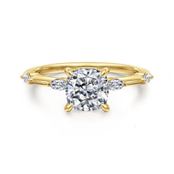 Marline - 14K Yellow Gold Cushion Cut Diamond Engagement Ring