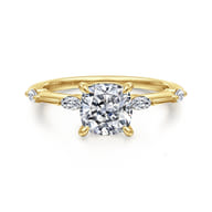 Marline - 14K Yellow Gold Cushion Cut Diamond Engagement Ring