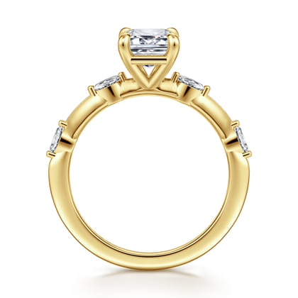 Marline - 14K Yellow Gold Emerald Cut Diamond Engagement Ring