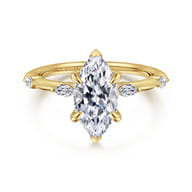 Marline - 14K Yellow Gold Marquise Shape Diamond Engagement Ring