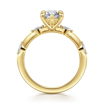 Marline - 14K Yellow Gold Marquise Shape Diamond Engagement Ring