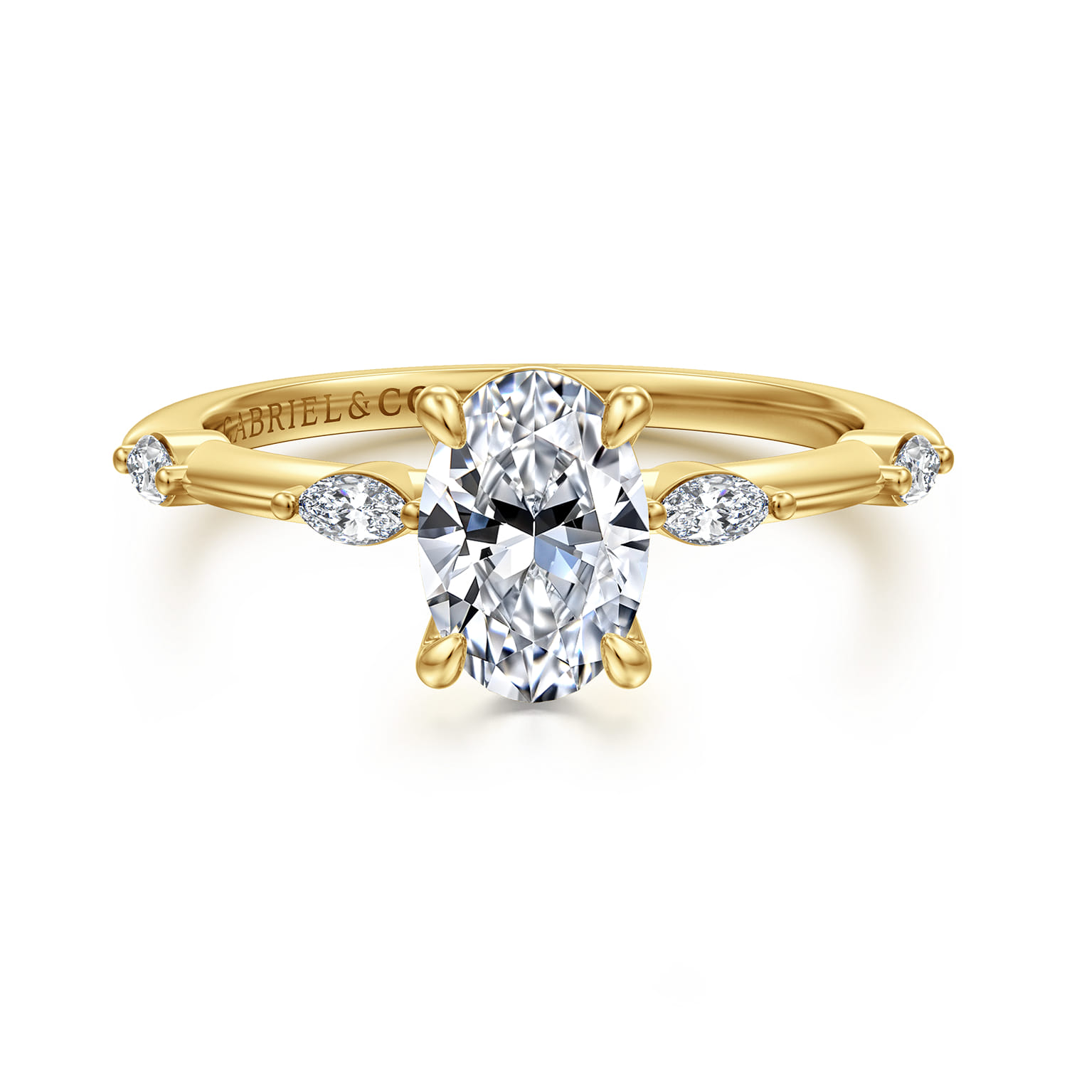 Marline - 14K Yellow Gold Oval Diamond Engagement Ring