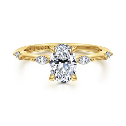 Marline - 14K Yellow Gold Oval Diamond Engagement Ring