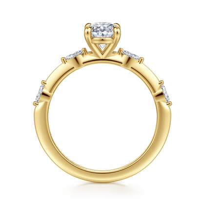 Marline - 14K Yellow Gold Oval Diamond Engagement Ring