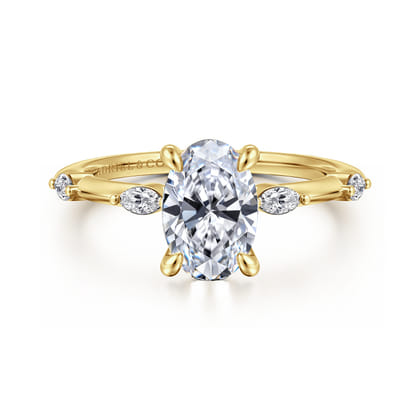Marline - 14K Yellow Gold Oval Diamond Engagement Ring