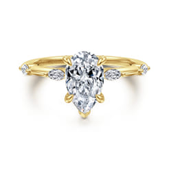 Marline - 14K Yellow Gold Pear Shape Diamond Engagement Ring