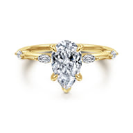 Marline - 14K Yellow Gold Pear Shape Diamond Engagement Ring