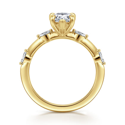 Marline - 14K Yellow Gold Pear Shape Diamond Engagement Ring