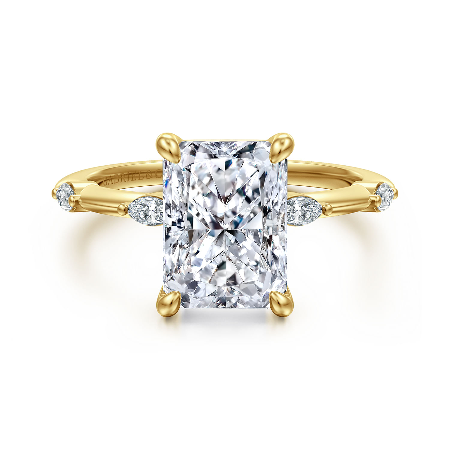 Marline - 14K Yellow Gold Radiant Cut Diamond Engagement Ring