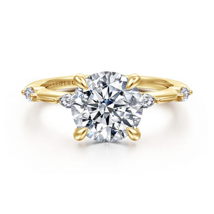Marline - 14K Yellow Gold Round Diamond Engagement Ring