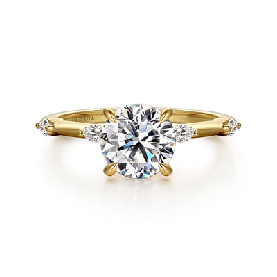 Marline - 14K Yellow Gold Round Diamond Engagement Ring