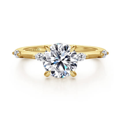 Marline - 14K Yellow Gold Round Diamond Engagement Ring