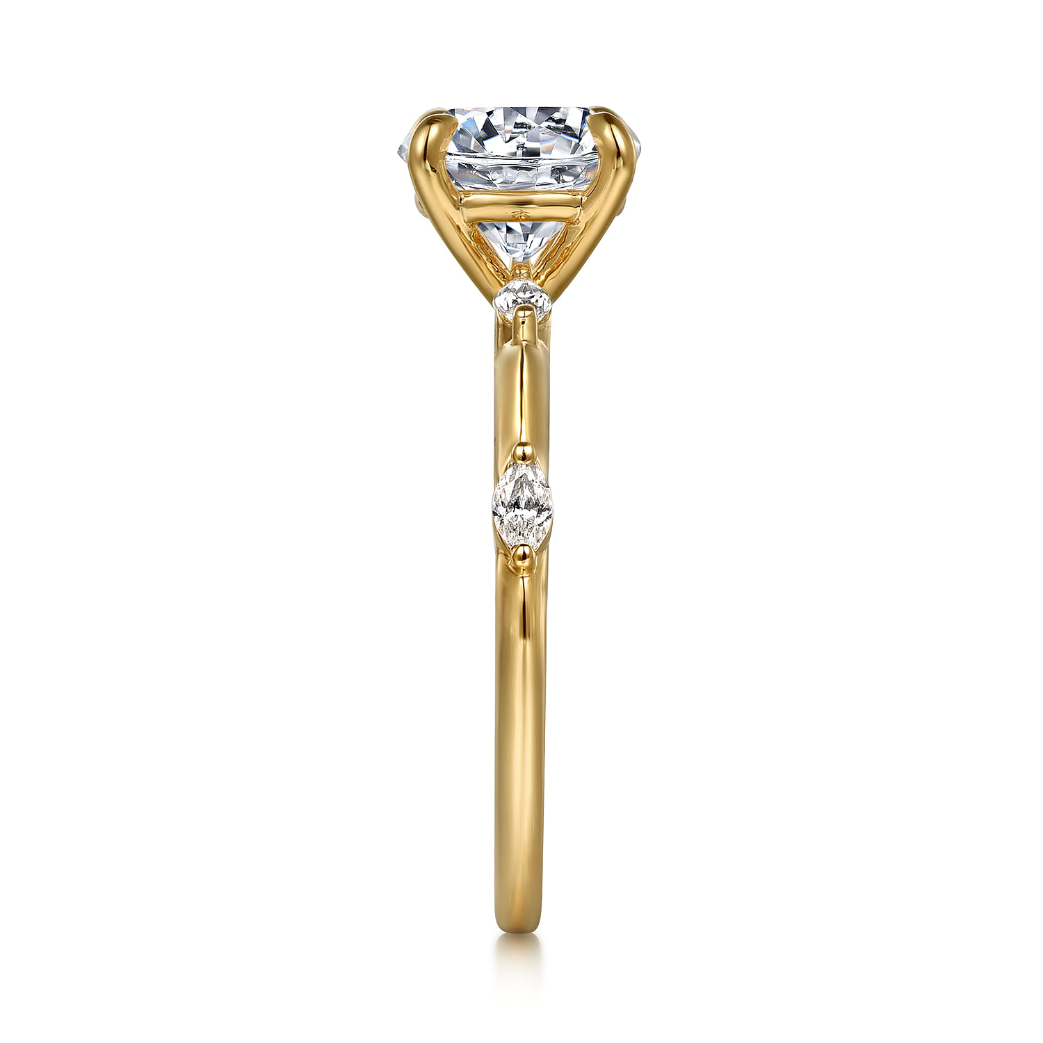 Marline - 14K Yellow Gold Round Diamond Engagement Ring