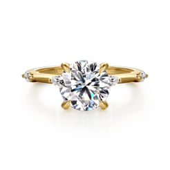 14K Yellow Gold Round Diamond Engagement Ring