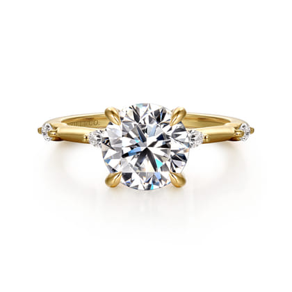 Marline - 14K Yellow Gold Round Diamond Engagement Ring