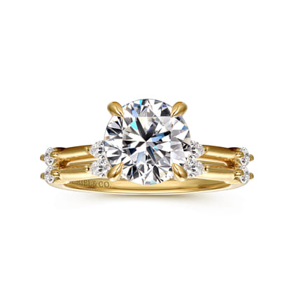 Marline - 14K Yellow Gold Round Diamond Engagement Ring