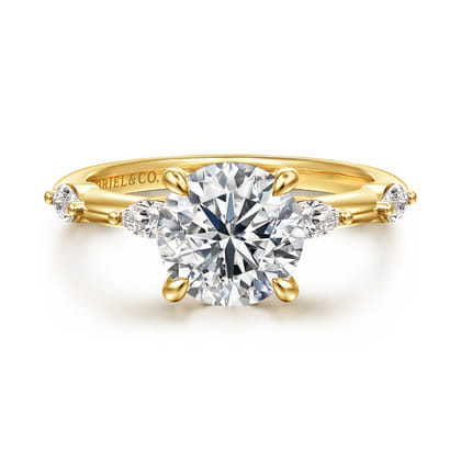 Marline - 14K Yellow Gold Round Diamond Engagement Ring