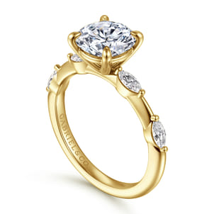 Marline - 14K Yellow Gold Round Diamond Engagement Ring