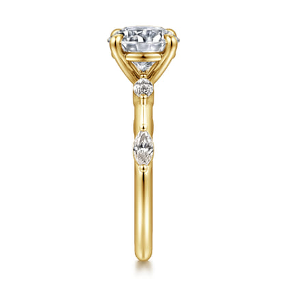 Marline - 14K Yellow Gold Round Diamond Engagement Ring