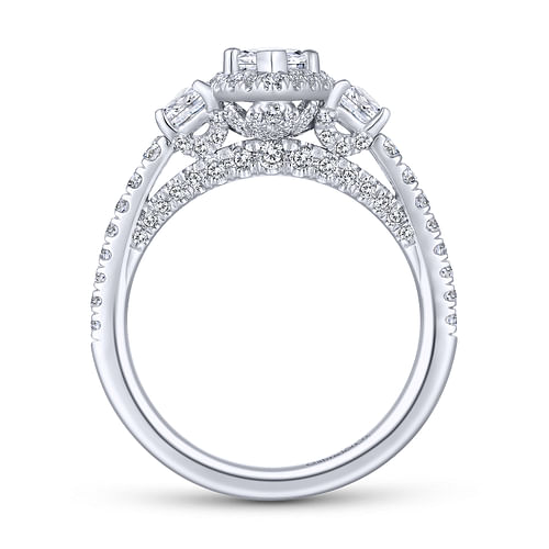 Martina - 14K White Gold Marquise Shape Diamond Engagement Ring - 0.95 ct - Shot 2